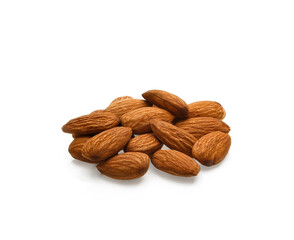 Heap of almonds isolated on transparen png - clipping path included
