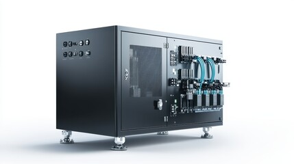 Fototapeta premium Advanced automated machine for optimized production and enhanced efficiency in modern manufacturing.