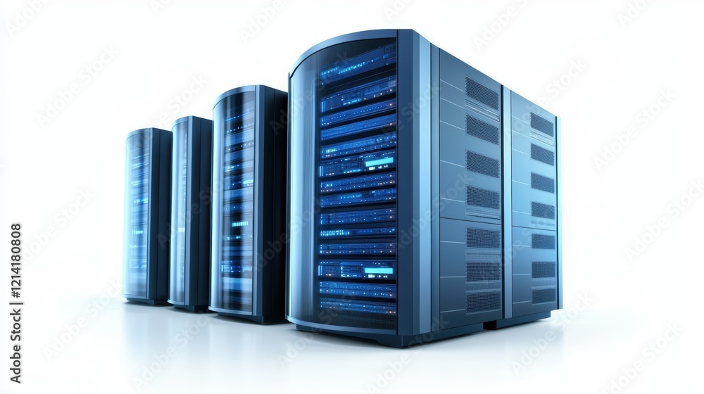 Poster powerful servers, the backbone of modern data centers and cloud computing infrastructure