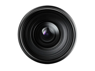 Isolated camera lens front view