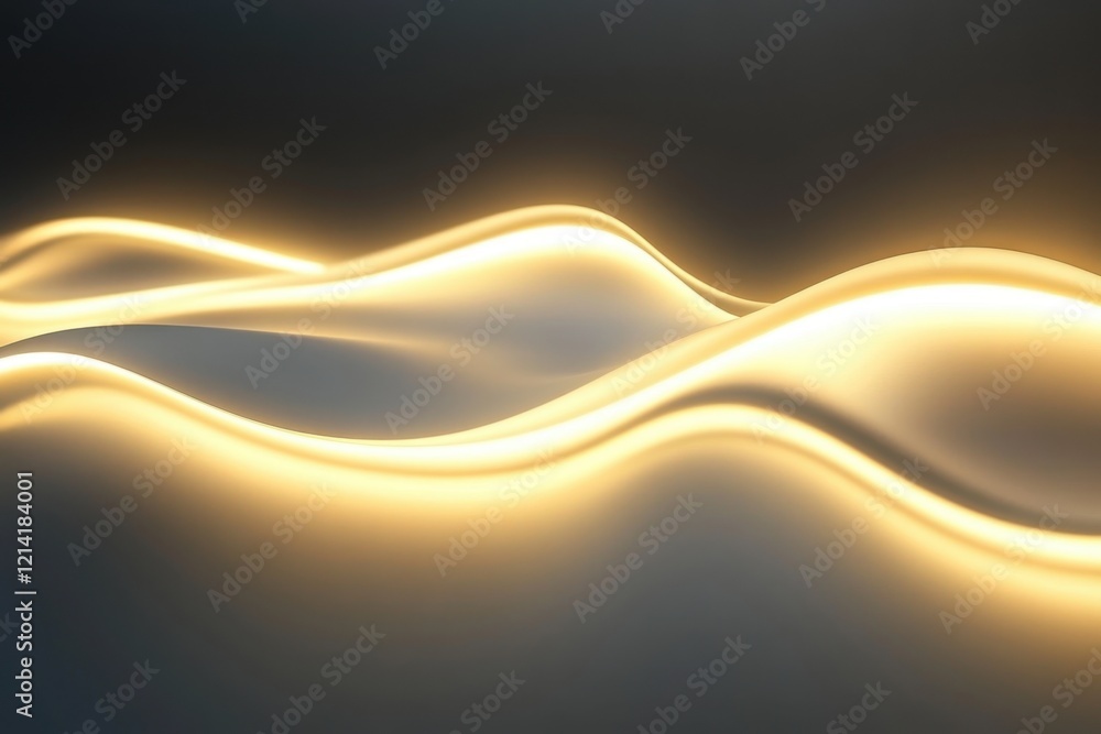 Poster light waves create a soft glow in an abstract design with smooth curves