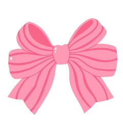 Pink Coquette ribbon bow aesthetic illustration