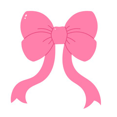 Pink Coquette ribbon bow aesthetic illustration