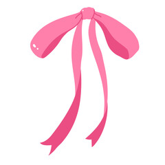 Pink Coquette ribbon bow aesthetic illustration