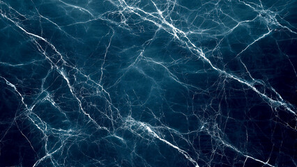 Naklejka premium Detailed texture of dark blue marble with subtle white cracks and intricate patterns. Suitable for wallpapers, print materials, and creative projects.
