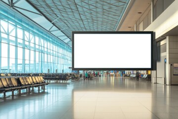 Detailed Picture of Blank Billboard in Airport