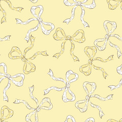 Polka Dot Bow Seamless Pattern