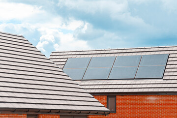 Innovative solar panels installed on a modern home roof promoting sustainable energy solutions