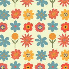  Seamless botanical wildflowers pattern. Abstract botany flowers background. style for fabric, banners, wallpaper.