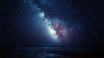 Fototapeta premium Stunning Night Sky with Milky Way and Cosmic Dust