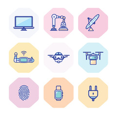 Futuristic Technology Icon Set