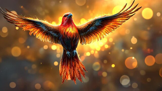 The magical phoenix is a mythical bird said to be immortal, able to be reborn from its own ashes