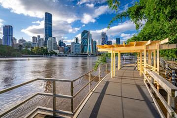 Brisbane, QLD, Australia - New Kangaroo Point Green bridge