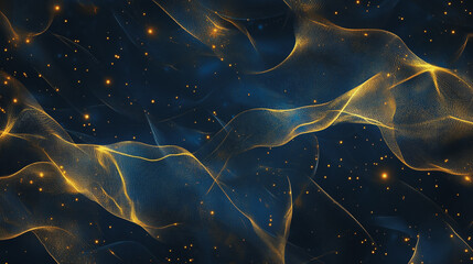 Abstract digital background electromagnetic wave background Innovation digital wave, information technology background and green luxury background with golden line decoration and curve light effect
