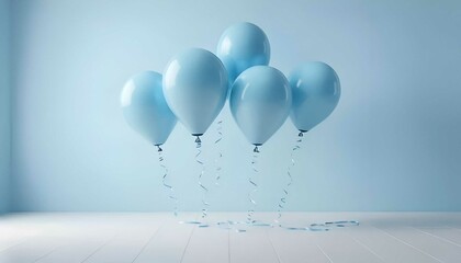 Festive Atmosphere with Blue and Light Blue Balloons: A Perfect Celebration Decor.
