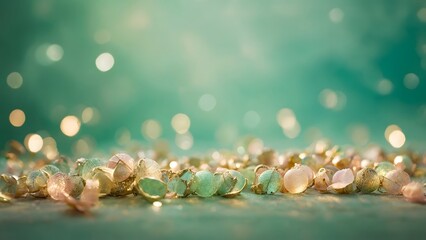 Shimmering Gems and Sparkling Lights Create a Captivating Atmosphere in a Serene Environment