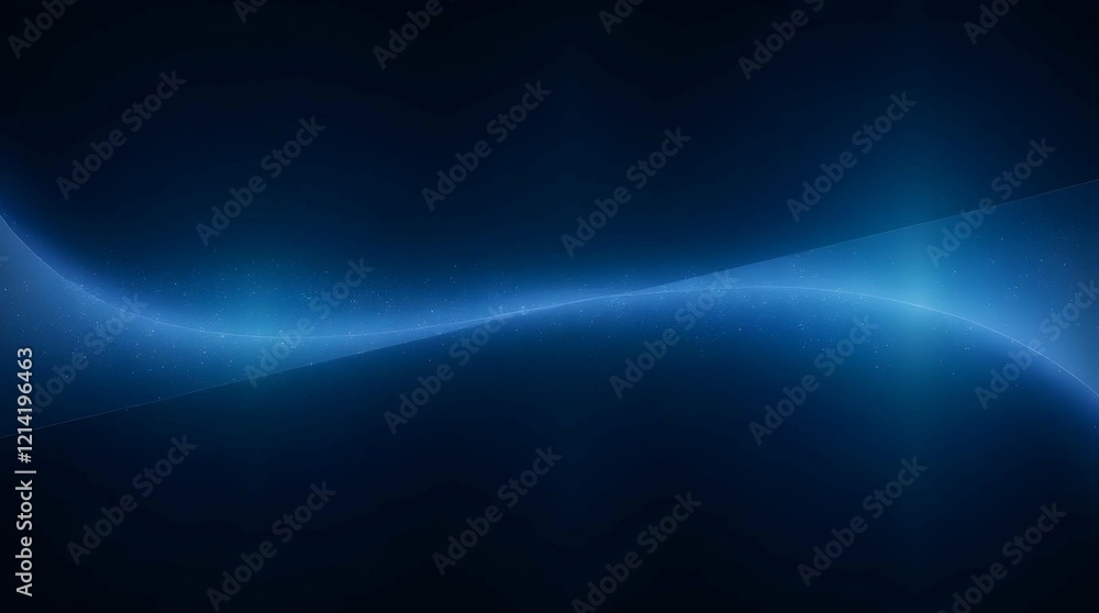 Poster Abstract digital artwork depicting a mesmerizing wave pattern in shades of blue, reminiscent of sound waves or energy fields
