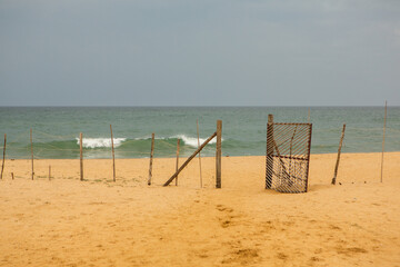 The beautiful beach on the coast of the Indian Ocean in Sri Lanka.