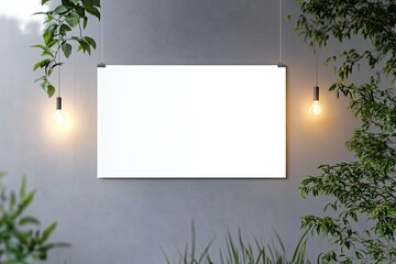 Sharp Picture of Hanging Wall Banner Flag Mockup
