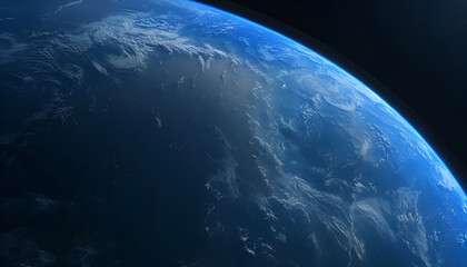 Obraz premium Cinematic shot of planet earth globe clouds and space background