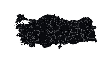 Turkey Map vector icon. Map of Turkey Black Silhouette.