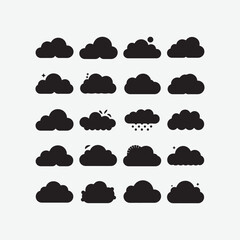 Cloud Bundle Vector Silhouettes - High-Quality Scalable Designs