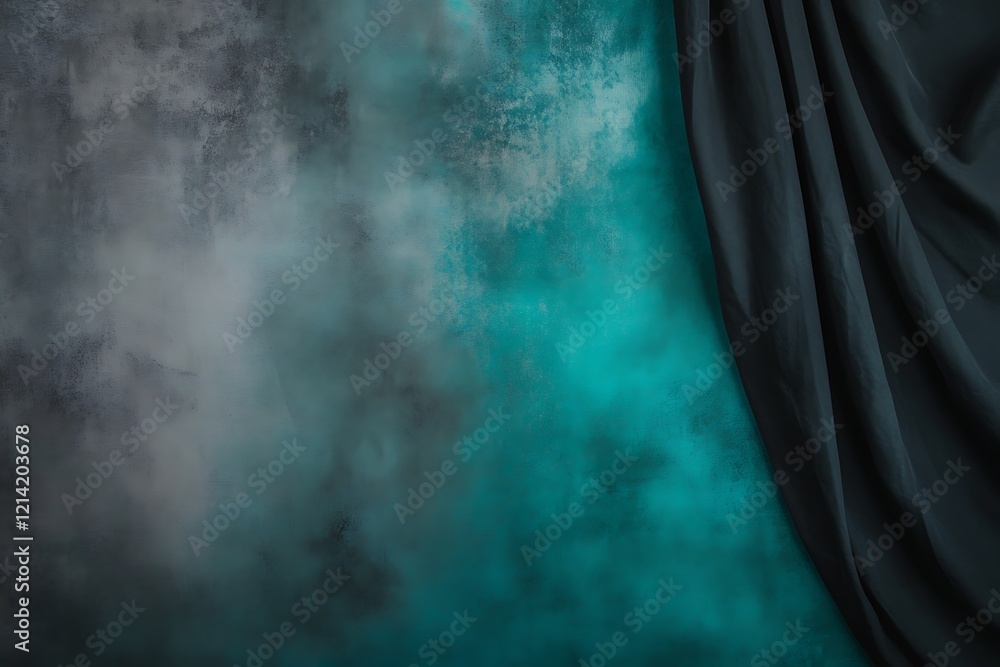 Wall mural moody gradient merging charcoal gray and deep teal.