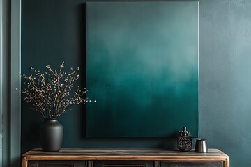 Subtle Moody Gradient of Charcoal and Deep Teal.