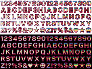 文字フチ11ワイン、20虹