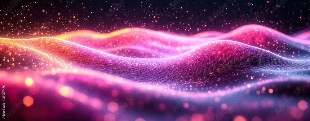 Poster colorful waves of light in abstract art. vibrant waves of color glow in a mesmerizing display, creat