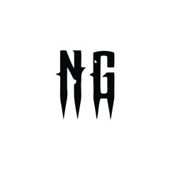 NG monogram logo design letter text name symbol monochrome logotype alphabet character simple logo
