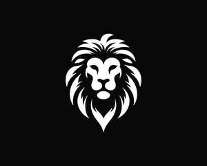 Fototapeta premium Lion Logo Design Vector Template. Lion Head Logo Icon Vector illustration. Black and white Lion head vector illustration.