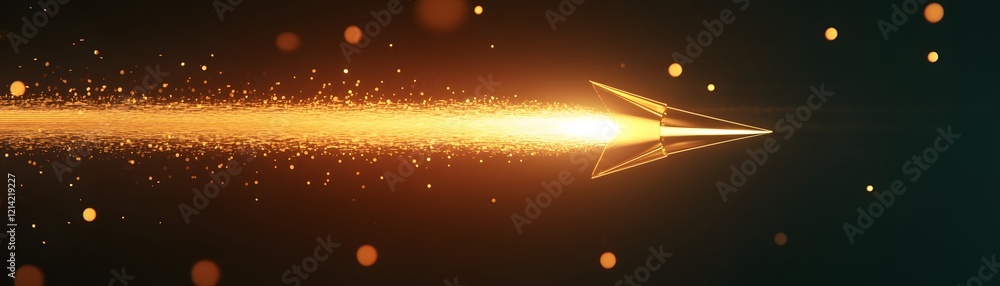 Poster a dynamic visual of an arrow in motion, emitting vibrant sparks. this image symbolizes speed, precis