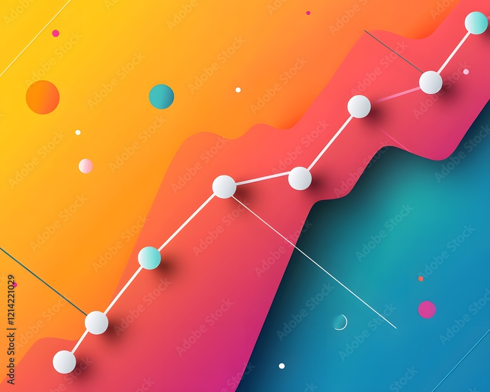 Aufkleber a vibrant and colorful abstract representation of a data growth chart