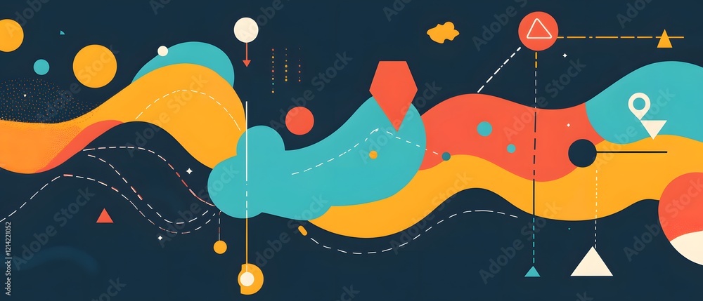 Poster a vibrant and colorful abstract vector background featuring dynamic shapes and patterns