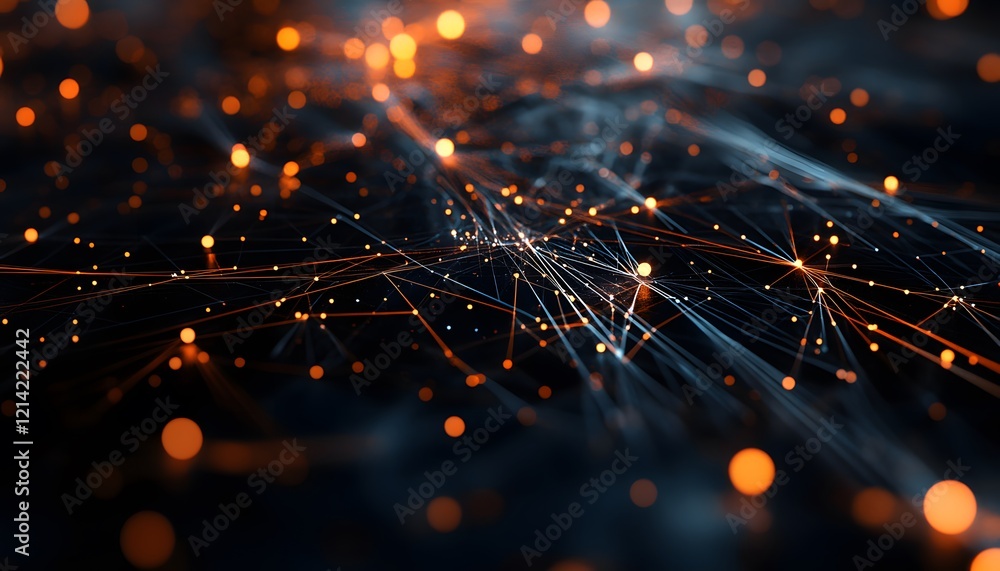 Poster abstract visual representation of interconnected data points and glowing lines, illustrating the con