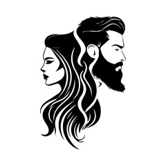 Male female hair salon vector illustration
