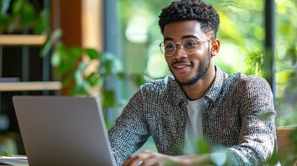 A student attending an online lecture, participating by answering questions in a video call.