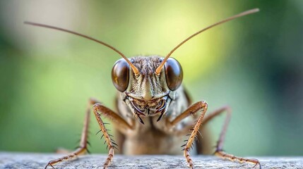 Detailed View of Insect on Tree Branch with Vibrant Background : Generative AI