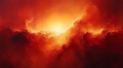 Fototapeta premium Fiery, abstract nebula with bright central light.