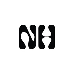 NH monogram logo design letter text name symbol monochrome logotype alphabet character simple logo