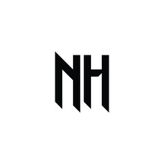 NH monogram logo design letter text name symbol monochrome logotype alphabet character simple logo