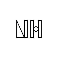 NH monogram logo design letter text name symbol monochrome logotype alphabet character simple logo