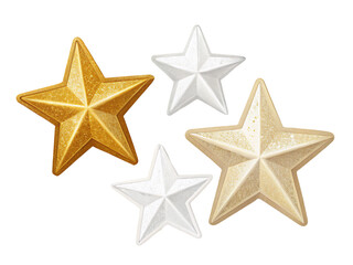golden stars isolated on white