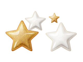 golden stars isolated on white background