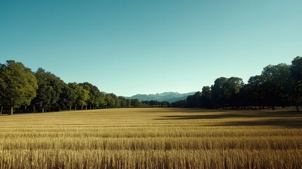 Obraz premium lush_green_farm_field_under_a_clear_blue_sky_agriculture