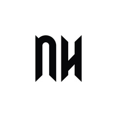 NH monogram logo design letter text name symbol monochrome logotype alphabet character simple logo
