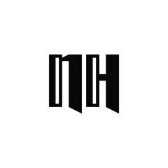 NH monogram logo design letter text name symbol monochrome logotype alphabet character simple logo