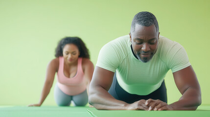 Personal trainer assisting client in fitness exercise session for health and wellness