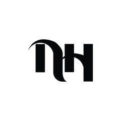 NH monogram logo design letter text name symbol monochrome logotype alphabet character simple logo
